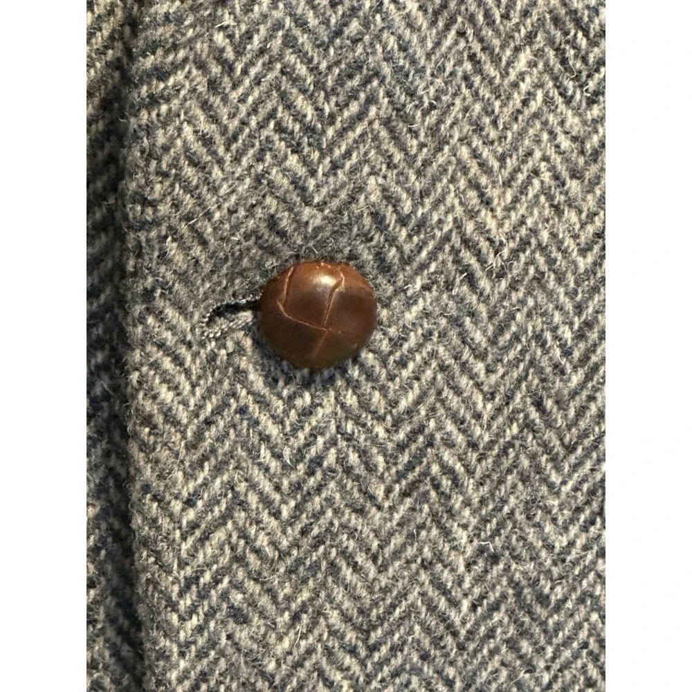 VTG Harris Tweed Hand Woven 100% Scottish Wool Herringbone Jacket Blazer Men 42‎